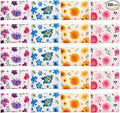PerKoop 100 Pack Pocket Tissues Travel Slim Packs Small Facial Tissues Wallet Size Toilet Paper for Travel Guest Wedding Supplies, 4 Styles(Colorful Floral)
