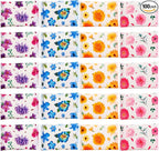 PerKoop 100 Pack Pocket Tissues Travel Slim Packs Small Facial Tissues Wallet Size Toilet Paper for Travel Guest Wedding Supplies, 4 Styles(Colorful Floral)