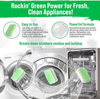 Rockin' Green Deep Cleaning and Deodorizing Tablets for Dishwashers, Washing Machines, and Garbage Disposals, Removes Odor and Residue (Multi-purpose Cleaning Tablets, 24 Pack)