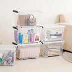 Citylife 54 QT Clear Plastic Storage Bins with Lids Stackable Storage Boxes with Lids Large Plastic Storage Containers for Garage Closet Kitchen 2 Packs