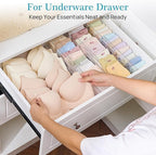 Vtopmart 18 Pack Drawer Dividers for Clothes, 4" High 10.2"-16.5" Adjustable Expandable Dresser Drawer Organizer, Clear Plastic Separators for Dresser, Baby Clothing, Underwear, Cosmetic, Toiletries