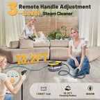Gautye Steam Cleaner, 3-Level Adjustable Handle, 15s Heat-Up, 1.69 Quarts Tank, Portable Steamer for Cleaning with 15 pcs Accessories, Steam Cleaner for Home for Dirt, Grease, Grout, Tile,Floor, Car