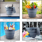 SIMPLEMADE Collapsible Bucket Cleaning Set - Includes 2 Foldable Buckets, Spray Bottle, Rag, Scrubbing Brush and Sponge - Holds Up to 10 liters, Easy Storage, All-Purpose Cleaning Solution