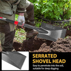 Garden Shovel Flat Spade Edge Shovels Trenching Spades with Fiberglass Handle for Gardening Lawn Edging,43 inches
