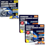 Washing Machine Cleaner Tablets Front Load 14 Pack & Dishwasher Cleaner Deodorizer Descaler Tablets 56 Pack Bundle - 1 Plus Year Supply - Septic Safe Eco Friendly Formula