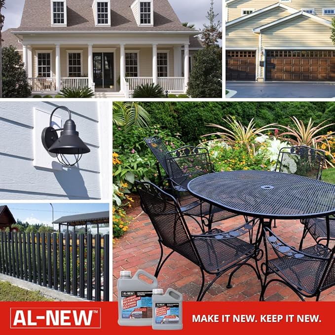 AL-NEW Aluminum Restoration Cleaning Solution | Clean & Restore Patio Furniture, Stainless Steel, and Other Household Metal Surfaces (32 Ounce Kit)