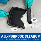 SPARTA Large Handheld Dustpan with Hanging Hole, Heavy-Duty Plastic Dustpan with Wide Lip for Countertops and Surfaces, Plastic, 10 Inches, Blue