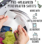 Unscented Laundry Detergent Sheets - 40 Eco Sheets for Up to 80 Loads - Fragrance-Free, Zero Plastic Packaging, Travel Laundry Detergent