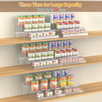 Yecuip Expandable Can Rack Organizer for Pantry, 3-Tier Adjustable Acrylic Can Storage Holder, Holds Up to 24 Cans, Canned Food Organizer for Cabinet, Countertop, Kitchen