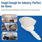 SPARTA 3662000 Flo-Pac Plastic Handle Utility Scrub Brush, Nylon Bristles, 2" Bristle Trim, 8" Length, White, 1 Count (Pack of 1)