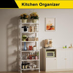 GIOTORENT 6-Wire Garage Shelving Storage Shelves, Metal Shelving Unit Pantry Rack, Kitchen Storage Adjustable Shelf 900Lbs Capacity for Laundry Kitchen Bathroom Organizer(White)
