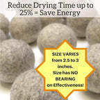 100% Natural Alpaca Dryer Balls | Organic Fabric Softener | Static Reducer | Hypoallergenic | Sustainable | Toxin Free | Handmade in USA | Reusable
