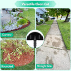 Lilyvane Half Moon Manual Lawn Edger - 36 Inch Long Handle- Heavy Duty Manual Edging Tool for Driveway, Sidewalk, Flower Bed, Landscaping Black