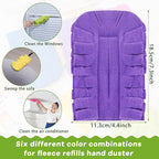 Zubebe 20 Pcs Duster Refill Reusable Fleece Duster Refills Feather Flat Dusters Multi Surface Washable Cleaning Pads Tools for Home, Blinds, Car, Pet, Furniture, Fans (Dark Color)