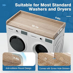 Washer Dryer Countertop 27.5" W x 54" L Laundry countertop for Storage and Organization with Edge Rails, Oak