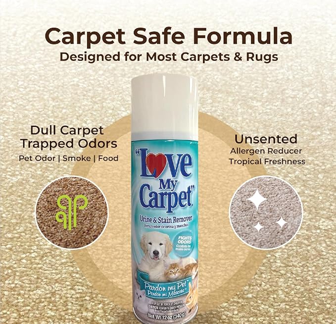 Love My Carpet Pet Special Heavy Foam,Carpet Cleaner,Urine,Pet Stain And Odor Remover,Carpet Cleaner Solution,2 Pack Of 12oz