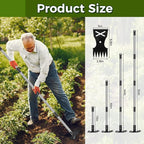 Weed Puller Tool with Long Handle - 54" Heavy Duty Manual Weeder & Garden Hoe, 2 in 1 Uprooting Tool for Yard, Lawn, Flower Bed, and Patio, Durable Weed Remover for Gardening (54")