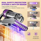 SakerPlus Powerful Bed Vacuum Cleaner,16KPa Mattress Vacuum with 36,000 Pulses/Min Beating & 140°F Warm Air, 3-Cup Cyclone System, Smart Display, Handheld Vacuum for Bed Sofa Couch Pet Hair