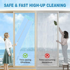 100Pcs Duster Refill Compatible with Swiffer Hand Duster +4FT Extended Handle +1 Handle, 360° Heavy Duty Duster Refills Kit for Cleaning, Office, Ceiling Fan, Baseboard & Blind