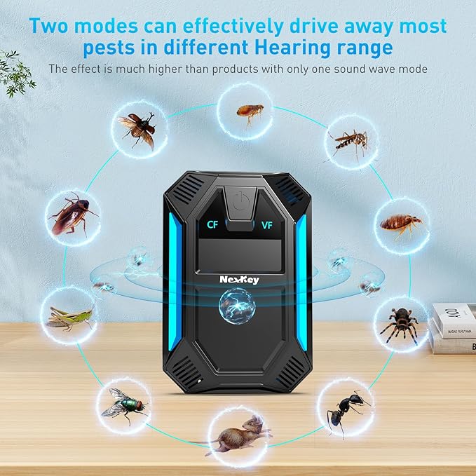 2025 Upgraded Version Ultrasonic Pest & Insect Repeller, Ultrasonic Repellent for Roach, Rodent, Mouse, Bugs, Mosquito, Mice, Spider, Ant,Electronic Plug in Pest Control,2 Mode Switching,6 Packs