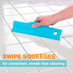 Polder Swipe Squeegee, Window Cleaner with Silicone Blade, Shower Squeegee with Flexible Handle, Ideal for Car, Kitchen, Bathroom, Shower Mirror, and More, Cleaning Supplies, Turquoise