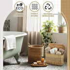 Ziliny Toilet Paper Storage, Toilet Paper Baskets with Lid Container for up to 9 Rolls, for Bathroom Accessories Basket Home Organizer
