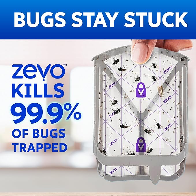 Zevo Flying Insect Trap Official Refill Cartridges - Fits Both Zevo Trap & MAX Indoor Fly Trap - Authentic Trap+Lock Technology to Catch Gnats, House & Fruit Flys (10 Official Refill Cartridges)