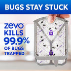 Zevo Flying Insect Trap Official Refill Cartridges - Fits Both Zevo Trap & MAX Indoor Fly Trap - Authentic Trap+Lock Technology to Catch Gnats, House & Fruit Flys (4 Official Refill Cartridges)