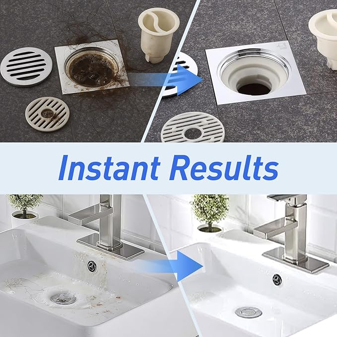 Powerful Sink Drain Cleaner - Fast Foaming Pipeline Dredging Agent for Kitchen Sink,Bathroom & Shower,Toilet Pipes (3pcs, sky blue)