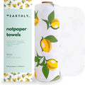 Reusable Paper Towels - 24 Pack - Roll of Washable Cotton Cloth Paper Towels - Paperless Reusable Napkins Cloth Washable - Absorbent + Long Lasting - Zero Waste Products - (Lemon)