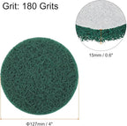 HARFINGTON 20pcs Scrubber Scouring Pads 180 Grits 5 Inch Drill Power Brush Hoop and Loop Surface Conditioning Disc Drill Scuffing Disc Scrub Pads for Home Kitchen Cleaning, Green