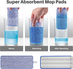 JOYMOOP Microfiber Mop Pads Replacement for JOYMOOP Flat Mop Bucket Set, Pack of 4 Refills 13-inch - Slate Blue