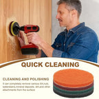 uxcell 8Pcs Scrubber Scouring Pad, 3 Inch 240 Grits Drill Power Brush Hoop and Loop Scrub Pads Discs Polishing Pad for Household Furniture Automotive Cleaning, Green
