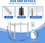 YSSOA Heavy Duty 1-Tier Shelving Unit, 15" W x 13.8" D x 15" H Wire Metal Stackable Storage, Chrome, 2 Pack