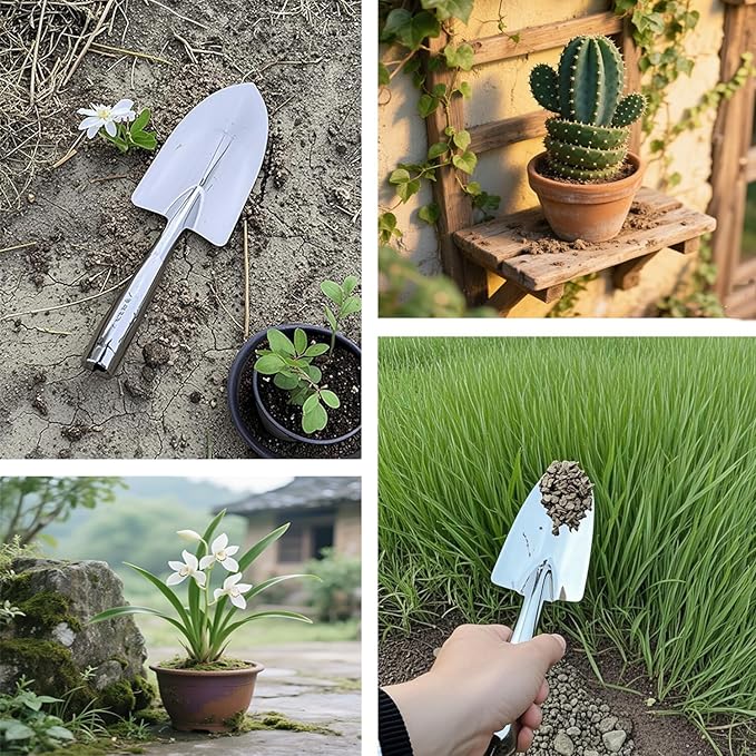 Stainless Steel Soil Sampling Shovel , Gardening Tools , Garden Shovel Hand Trowel ,Gardening Hand Spade Tool for Planting , Transplanting , Weeding , Digging