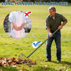 L-Shaped Garden Rake with Oversize Head - 72" Adjustable Lightweight Metal Rake for Thatch, Leaves, Hay, Mulch - Efficient Yard Tool for Quick Cleanup, Effortless Collecting Cleaning