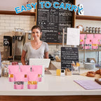 100PCS Mylar Bags for Food Storage, Smell Proof Bags Resealable Food Packaging for Small Business Stand Up Pouches with Window, 5.9" x8.7", Pink