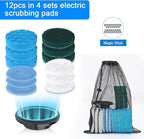 Electric Spin Scrubber Brush Heads Set, 12 Pack Replaceable Brush Heads for Cordless Power Scrubber, for Household Cleaning Brushes Kitchen Bathroom Floor Tile Car