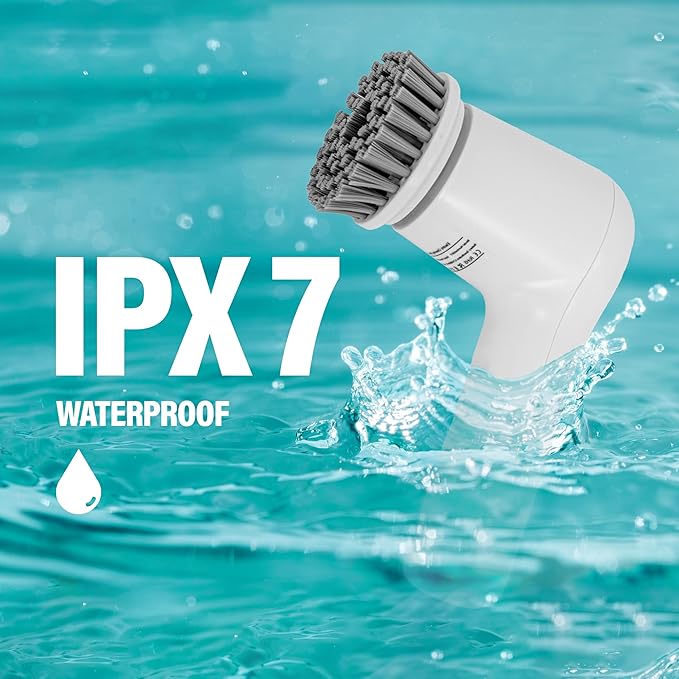 Electric Spin Scrubber,Cordless Cleaning Brush Scrubber for Home, IPX7 Waterproof with 5 Replaceable Brush Heads