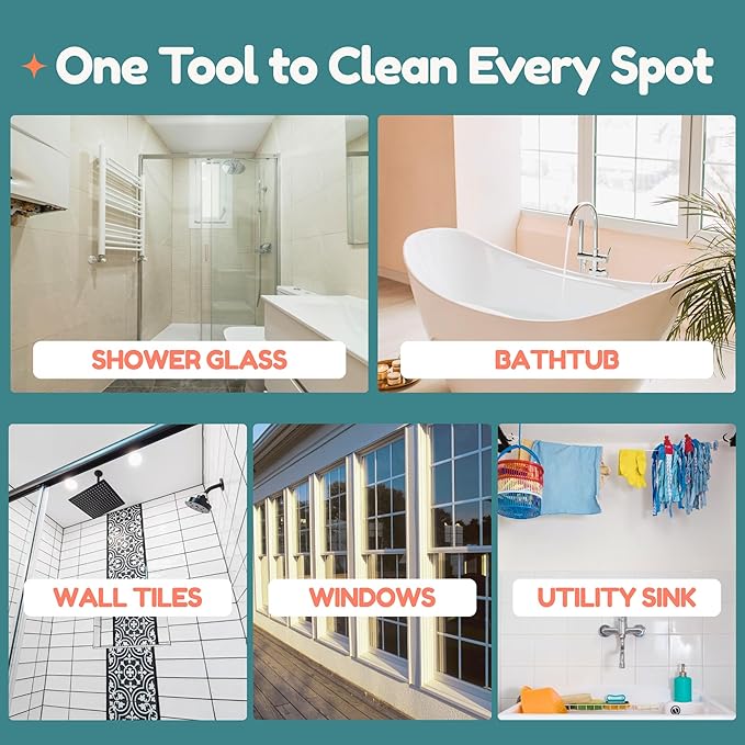 3-in-1 Silicone Scrubber Sponge with Squeegee – Non-Scratch Kitchen Sponge for Dishes, Sink & Bathroom, Quick-Dry, Reusable Cleaning Tool (Teal)