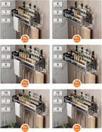 utensil hanger, wall mounted kitchen rail with hooks, waterproof hooks for kitchen utensils, easy installation without drilling (23.6 inches, Cups, 2)