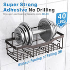 EUDELE Shower Caddy 2 Pack, Adhesive Organizer for Bathroom Storage&Home Decor&Kitchen organizers and storage, No Drilling, Large Capacity, Rustproof Stainless Steel Organizer, Decor Sets