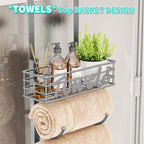 HapiRm Towel Racks for Bathroom Storage - 9 Tier Over The Door & Wall Mount Rolled Towel Storage Organizer Holder with Metal Shelf Basket for Small Bathroom, Camper, Rv - Sliver, Patented