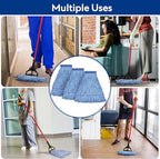 Matthew Cleaning Heavy Duty Mop Head Commercial Replacement for General and Floor Cleaning , Wet Industrial Blue Cotton Looped End String Head Refill (Pack of 12) Blue
