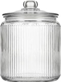 kitchentoolz 1 Gallon Ribbed Glass Cookie Jar with Lid – Ribbed Glass Jar with Lid - Airtight Food Storage Container for Cookies, Candy, Flour, Dog Treats