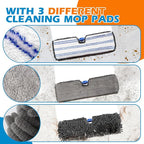 Mops for Floor Cleaning, Masthome Flat Dust Mop with 4 Reusable Pads, 2-Sided Microfiber Dust Mop for Wet & Dry Use, Flat Flip Mops for Hardwood, Laminate, Vinyl,Kitchen, Tile -1 Scraper