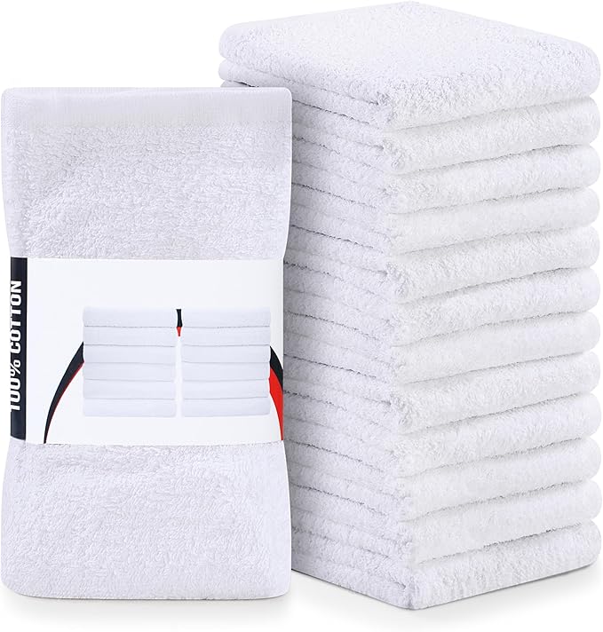 Utopia Towels - Kitchen Bar Mops Towels, Pack of 216 Towels - 16 x 19 Inches, 100% Cotton Super Absorbent White, Multi-Purpose Cleaning for Home and Kitchen Bars