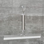 iDesign Forma Brushed Stainless Steel Squeegee with Suction Storage Hook - 12" x 8"