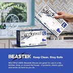 Beastek Nitrile Exam Gloves, 4.0 Mil 100 Pcs, Powder-Free Latex-Free Medical Cooking Food-Safe Disposable Gloves, Blue Violet