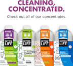BETTER LIFE Glass Cleaner Concentrate - Streak-Free Window Cleaner for Home, Kitchen, Bathroom, Shower, Car - Works on Glass, Windows, Mirrors, Light Fixtures - 32oz Unscented